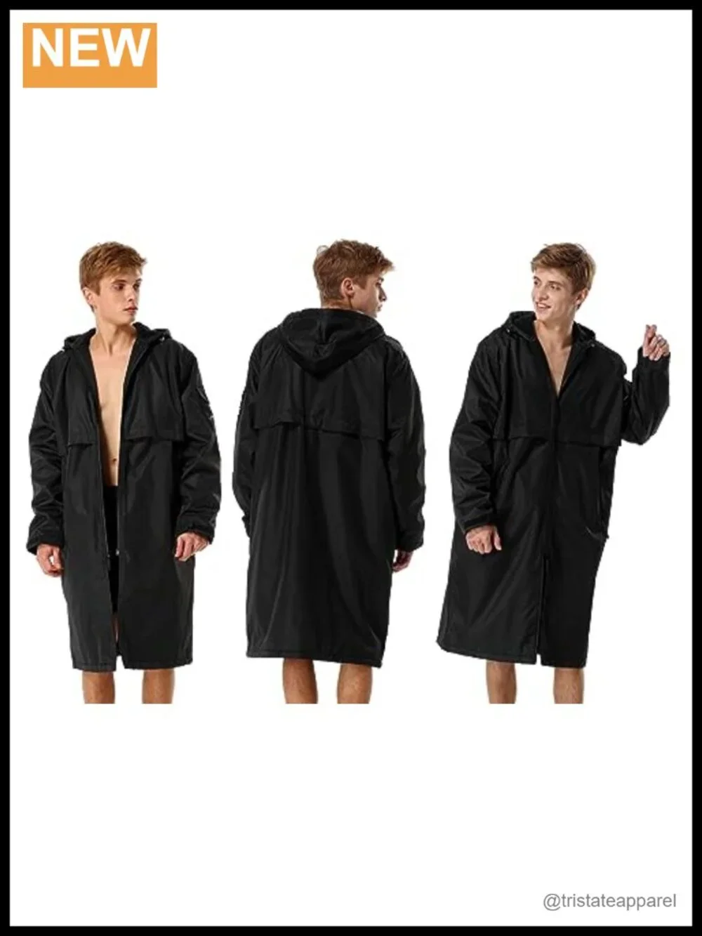 Waterproof Swim Parka Hooded Changing Robe YKK Zipper Quick Dry